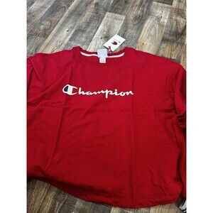 CHAMPION Women's Short Sleeve Crew Neck Red Cropped T-shirt Size 1X